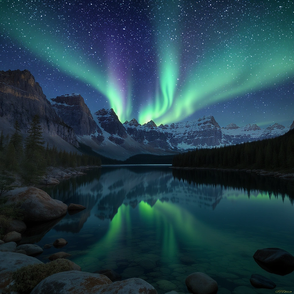 Aurora Borealis — Arctic Night Sky — Flux 1.1 Pro