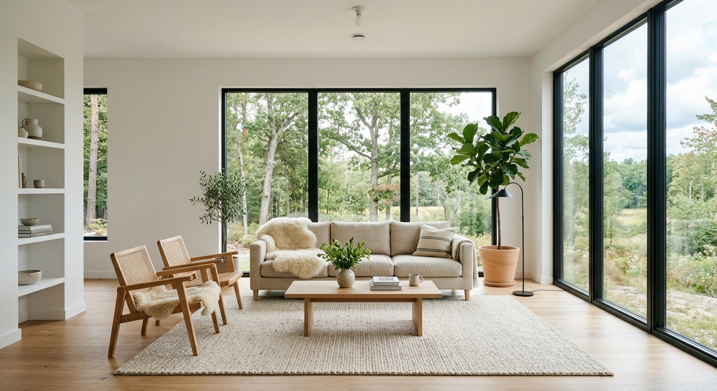 Scandinavian Interior Design — Living Room — Gemini Imagen 3