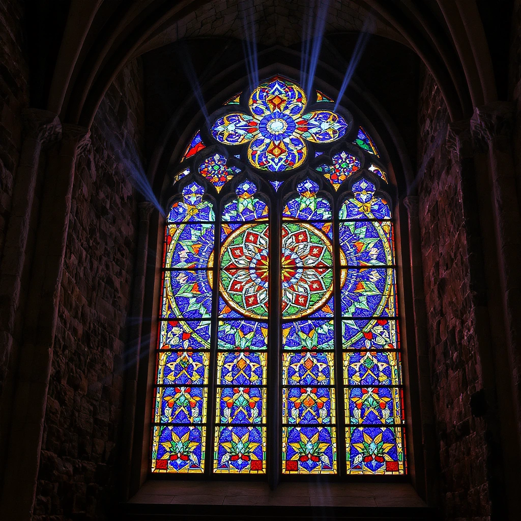 Stained Glass Window — Sacred Geometry — Flux 1.1 Pro